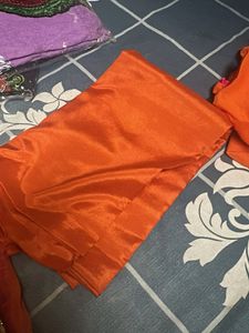 Stunning Orange Embroidered Kurta Set