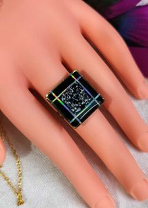 Vintage Black Square Ring