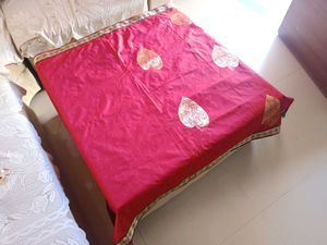 Orange &amp; Dark Coffee Colour Mix Silk Saree Blouse