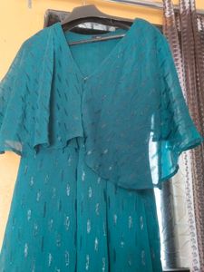 Elegant Teal Midi long party Dress