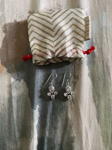 Amrapali Pure Silver 92.5 Crystal Drop Earrings