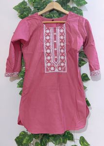 Vibrant Pink Embroidered Kurta