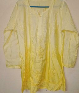 Yellow Embroidered Kurta
