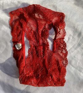 Sheer Lace Red Briefs