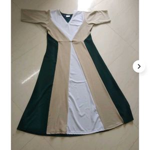 Elegant Color Block Midi Dress