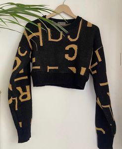 Graphic Print Cropped Sweater