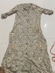 Boho Floral Print Button-Down Kurta