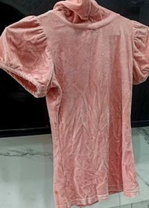 Pink Velvet Puff Sleeve Top