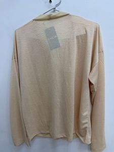 Shein Soft Peach V-Neck Cardigan