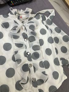 Chic Polka Dot Ruffle Blouse
