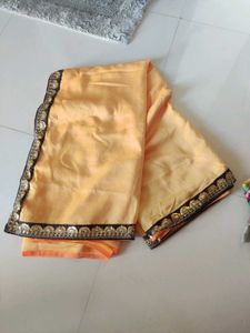Elegant Peach Saree with Sequins