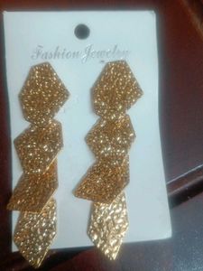 Gold Geometric Dangle Earrings