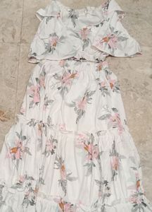 Beautiful Off Shoulder Top And Long Skirt Co Ord