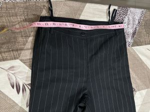 pair of  - Striped Wide Leg Pants