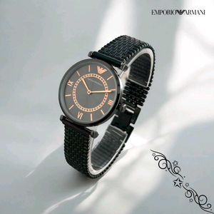 EMPORIO ARMANI NEW BLACK LADIES WATCH AT SALE