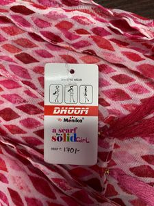 Pink Diamond Print scarf with Tassels
