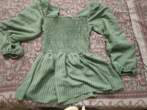 Smocked Square Neck Puff Sleeve Top