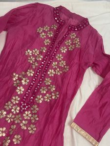 Beautiful Pink mirror work Kurta