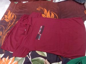 Maroon Graphic T-Shirt & Shorts Set