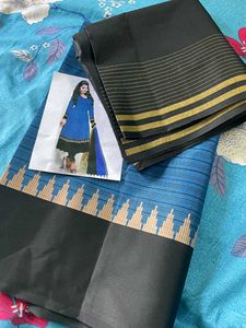 Blue &amp; Black Kurta Set with Dupatta