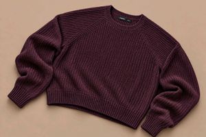 DEEP PLUM TEXTURED RIBBED KNIT SWEATER