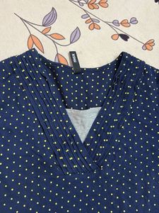 Navy Blue Polka Dot Top