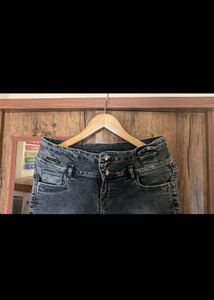 Distressed Black Denim Jeans