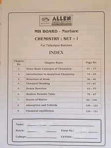 Maharashtra Board Chemistry Nurture Course Set