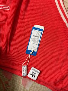 Adidas Red Ribbed Bodysuit
