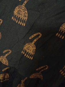 Stylish Black Kurta with Gold Print
