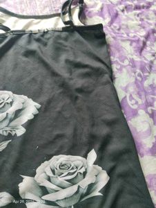Black Rose Print Maxi Dress