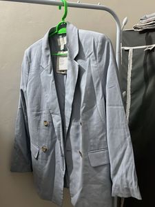 Light Blue Double-Breasted Blazer