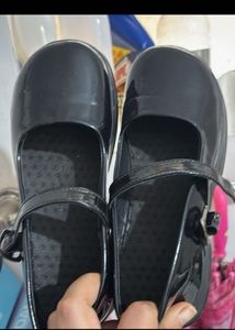 Shiny Black Mary Jane Style Shoes
