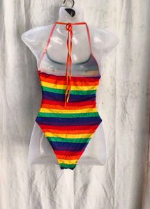 13410. Rainbow Striped One-Piece Swimsuit