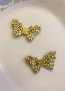 New Sparkling Blue Bow Earrings l Last pair