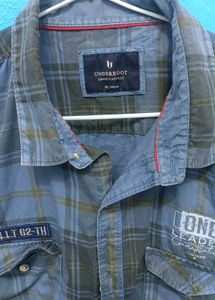 Men's Blue Plaid Long Sleeve Shirt