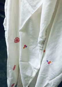 Embroidered White Kurta Set with Dupatta