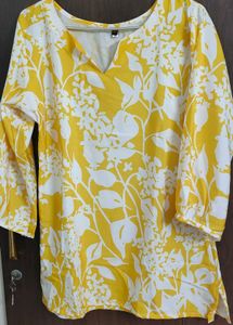 Brand New Yellow Floral Print Kurta