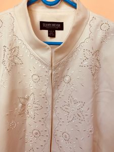 Dana Buchman Ivory Embellished Jacket