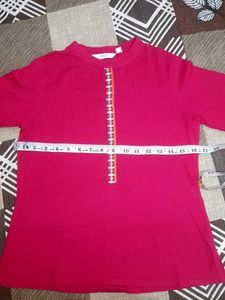 Vibrant Pink Embroidered Kurta Top