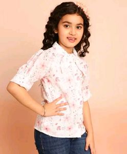 Chic Floral Print Button-Up Top