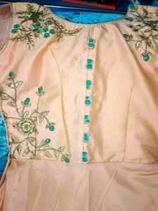 Elegant Peach Embroidered Anarkali