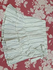 Striped Wrap skirt with Tie Detail