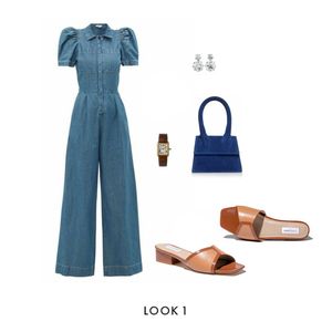 Tan Heeled Slider Sandals