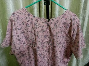 Pink Floral Print Blouse