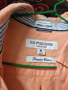 Men's Polo Assn. Peach Button-Down Shirt