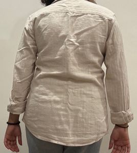 Beige Linen Blend Shirt – Size s