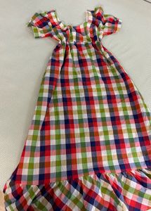 Colorful Checkered Summer picnic Dress
