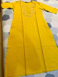 Purchase from shoppers stop Embroidered Mustard Ku