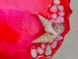 Handmade Resin Coaster with Shells